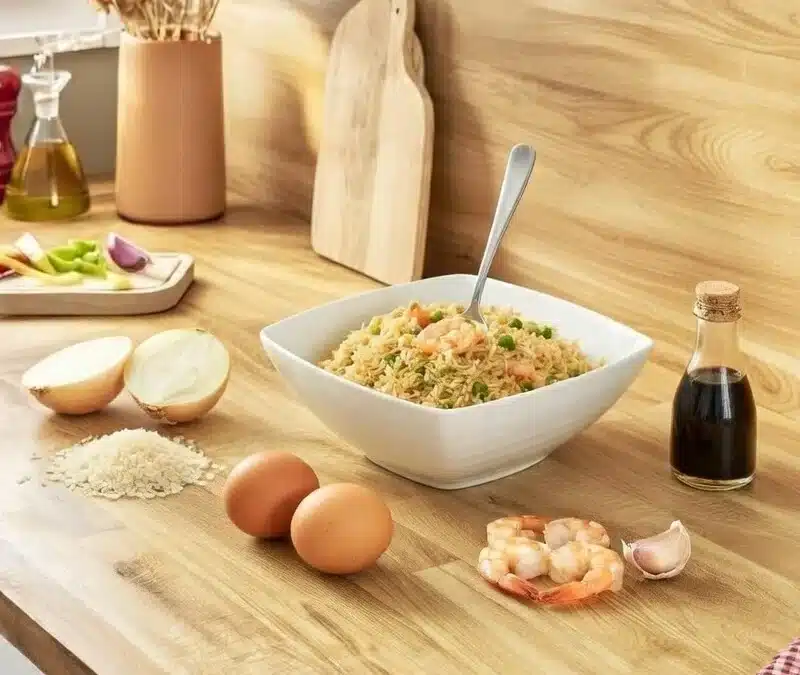 Riz cantonais aux crevettes