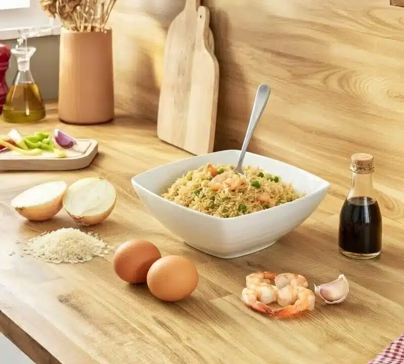 Riz cantonais aux crevettes